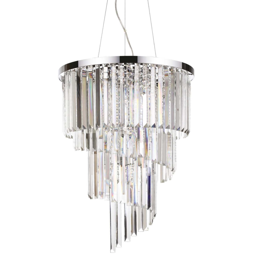 Ideal Lux - Kristāla lustra ar auklu CARLTON 12xE14/40W/230V d. 50 cm spīdīgi hromēts