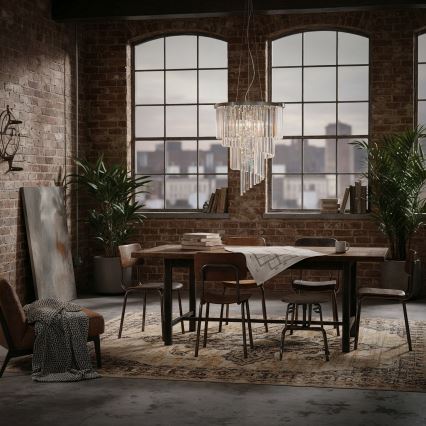 Ideal Lux - Kristāla lustra ar auklu CARLTON 12xE14/40W/230V d. 50 cm spīdīgi hromēts