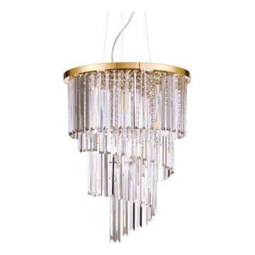 Ideal Lux - Kristāla lustra ar auklu CARLTON 12xE14/40W/230V d. 50 cm zelta