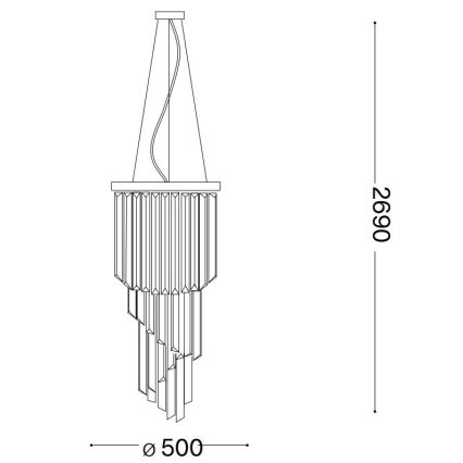 Ideal Lux - Kristāla lustra ar auklu CARLTON 12xE14/40W/230V d. 50 cm zelta