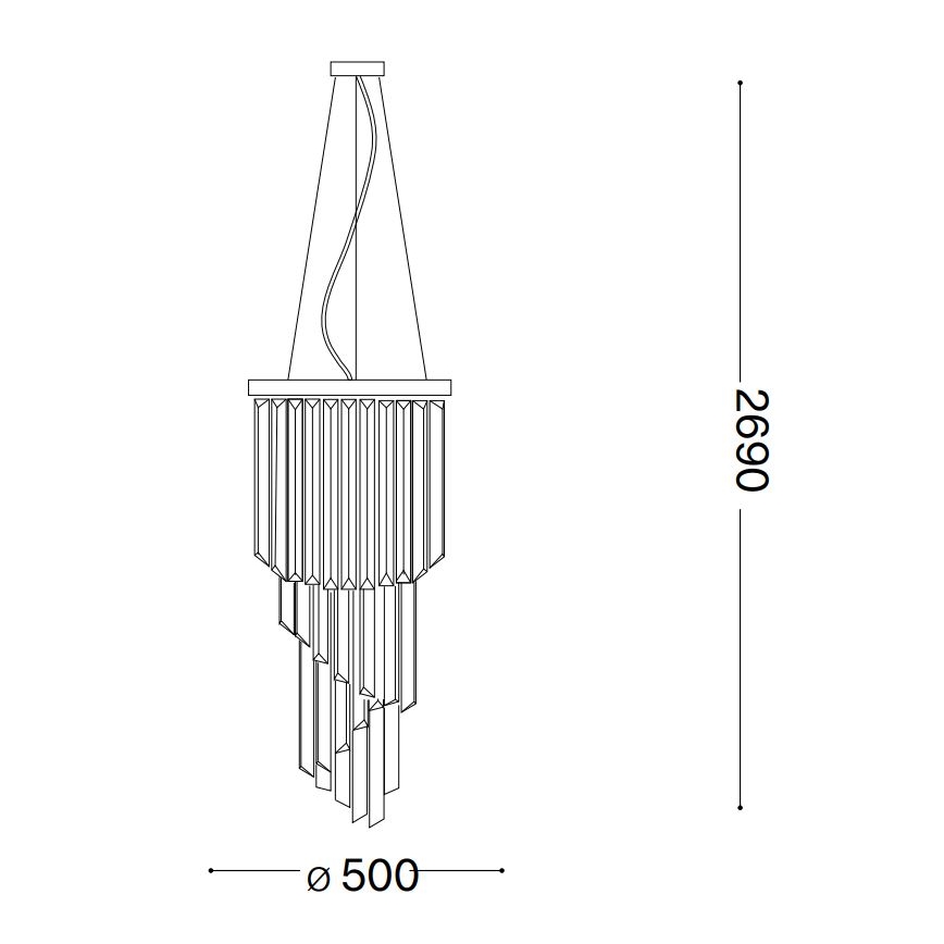 Ideal Lux - Kristāla lustra ar auklu CARLTON 12xE14/40W/230V d. 50 cm zelta