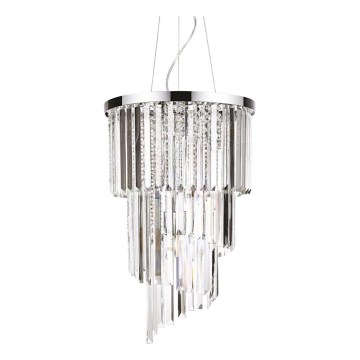Ideal Lux - Kristāla lustra ar auklu CARLTON 8xE14/40W/230V d. 40 cm spīdīgi hromēts