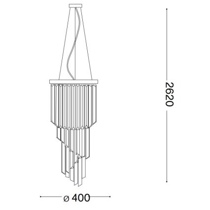 Ideal Lux - Kristāla lustra ar auklu CARLTON 8xE14/40W/230V d. 40 cm spīdīgi hromēts
