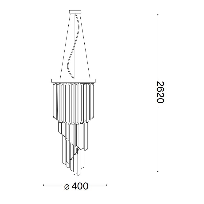 Ideal Lux - Kristāla lustra ar auklu CARLTON 8xE14/40W/230V d. 40 cm spīdīgi hromēts