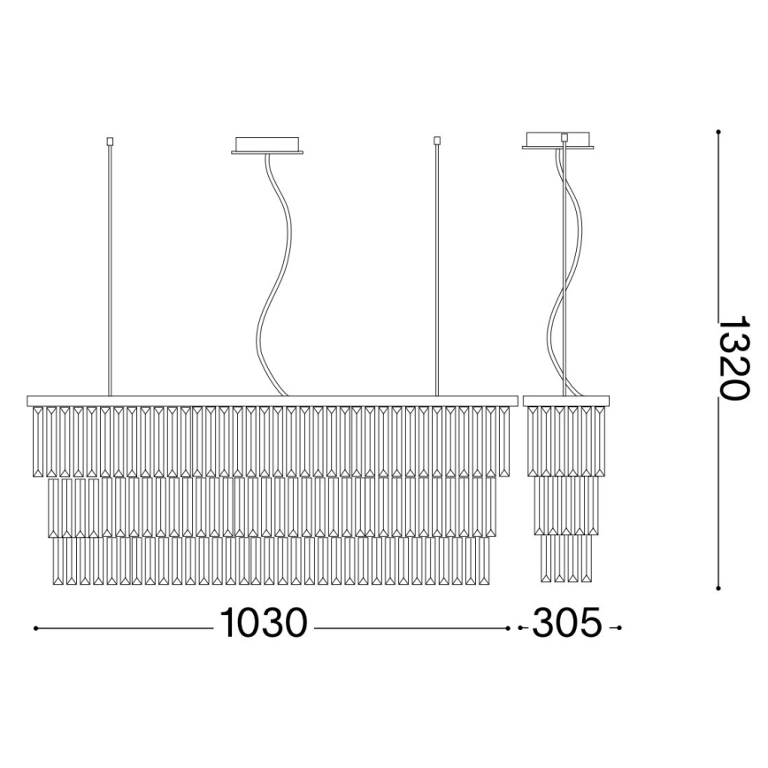 Ideal Lux - Kristāla lustra ar auklu MARTINEZ 8xE14/40W/230V spīdīgi hromēts