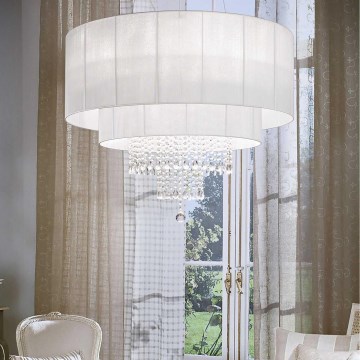Ideal Lux - Kristāla lustra ar auklu OPERA 10xE27/60W/230V d. 90 cm balta