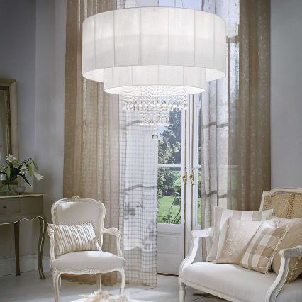 Ideal Lux - Kristāla lustra ar auklu OPERA 10xE27/60W/230V d. 90 cm balta