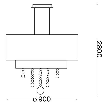 Ideal Lux - Kristāla lustra ar auklu OPERA 10xE27/60W/230V d. 90 cm balta