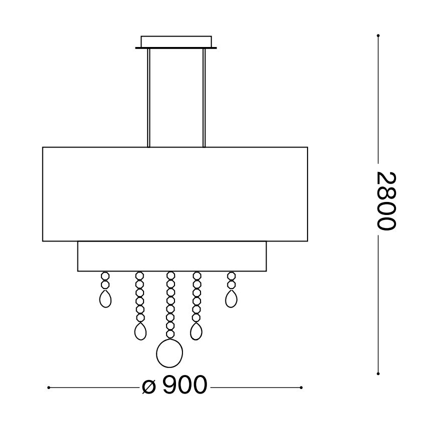Ideal Lux - Kristāla lustra ar auklu OPERA 10xE27/60W/230V d. 90 cm balta