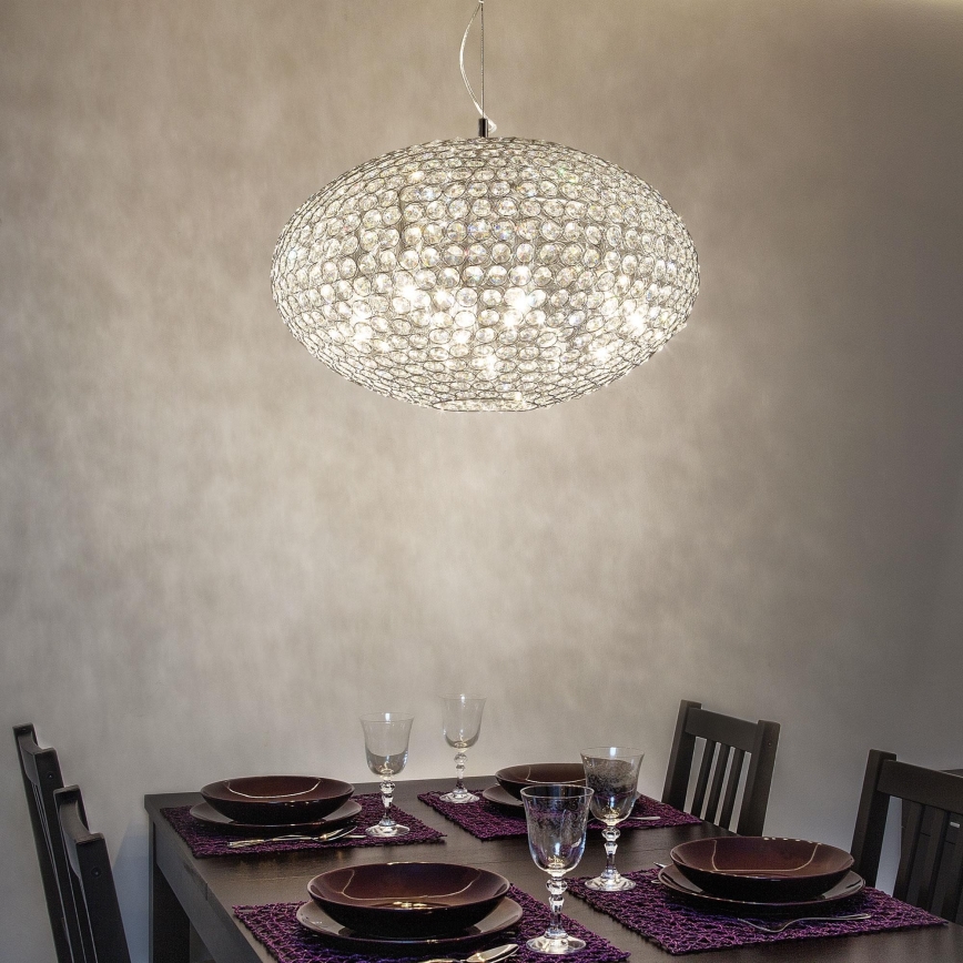 Ideal Lux - Kristāla lustra ar auklu ORION 12xE14/40W/230V d. 60 cm sudraba