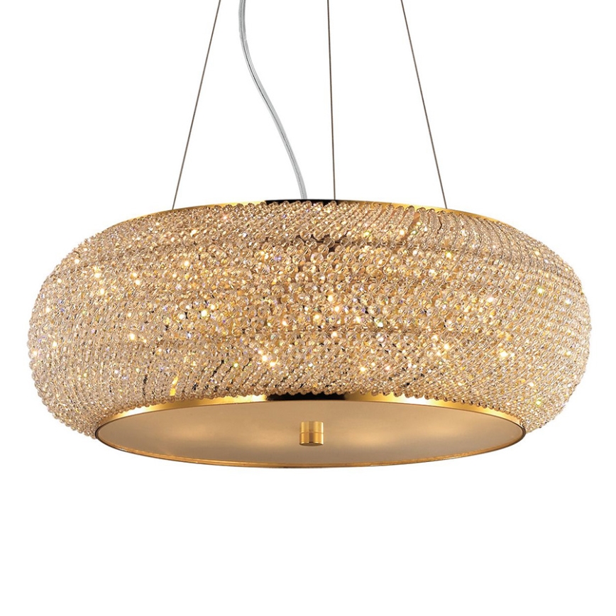 Ideal Lux - Kristāla lustra ar auklu PASHA 10xE14/40W/230V d. 55 cm zelta