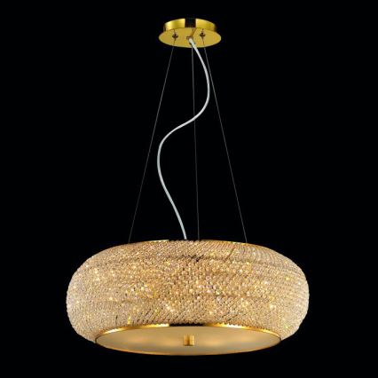 Ideal Lux - Kristāla lustra ar auklu PASHA 10xE14/40W/230V d. 55 cm zelta