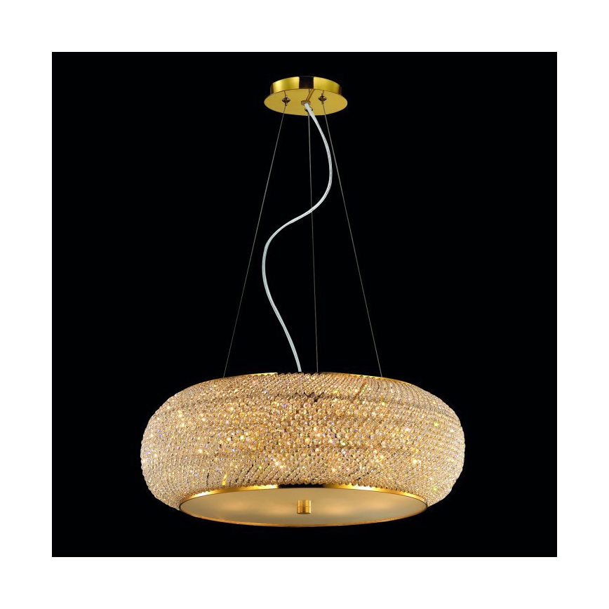 Ideal Lux - Kristāla lustra ar auklu PASHA 10xE14/40W/230V d. 55 cm zelta
