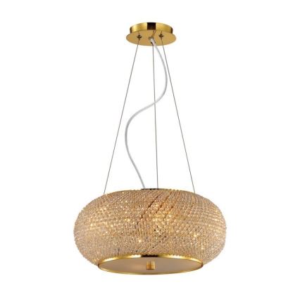 Ideal Lux - Kristāla lustra ar auklu PASHA 10xE14/40W/230V d. 55 cm zelta