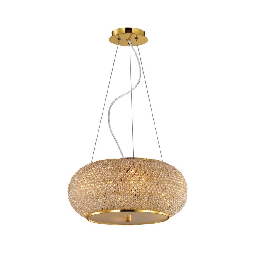 Ideal Lux - Kristāla lustra ar auklu PASHA 10xE14/40W/230V d. 55 cm zelta