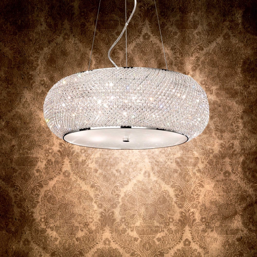Ideal Lux - Kristāla lustra ar auklu PASHA 14xE14/40W/230V d. 65 cm spīdīgi hromēts