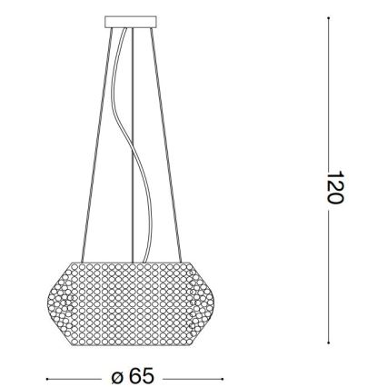 Ideal Lux - Kristāla lustra ar auklu PASHA 14xE14/40W/230V d. 65 cm spīdīgi hromēts