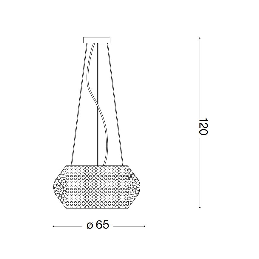 Ideal Lux - Kristāla lustra ar auklu PASHA 14xE14/40W/230V d. 65 cm spīdīgi hromēts
