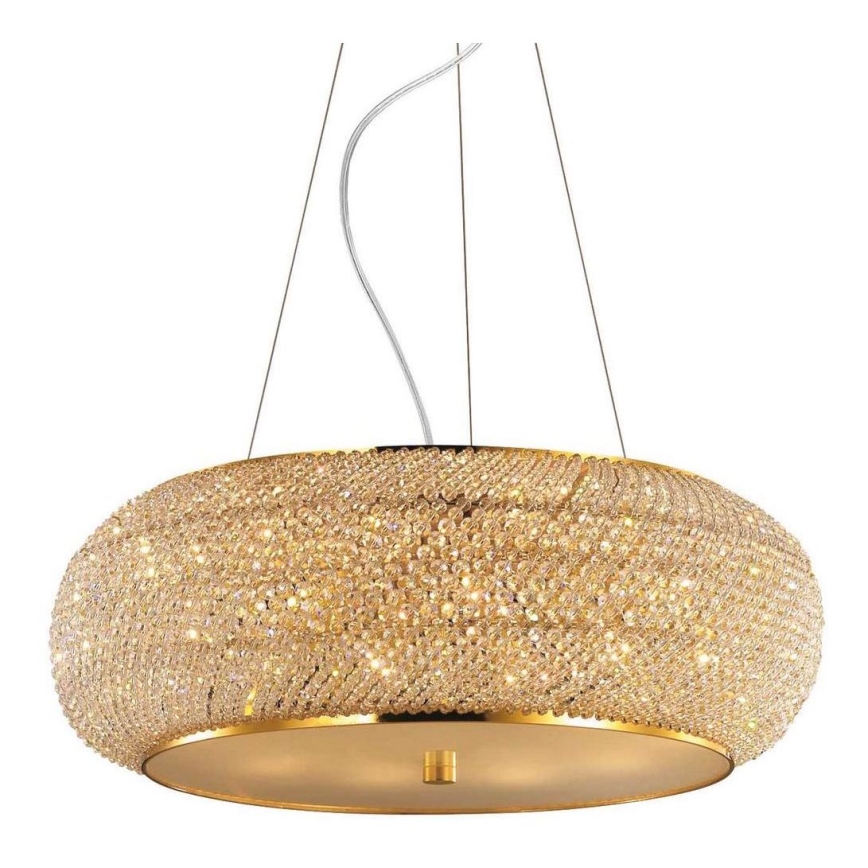 Ideal Lux - Kristāla lustra ar auklu PASHA 14xE14/40W/230V d. 65 cm zelta
