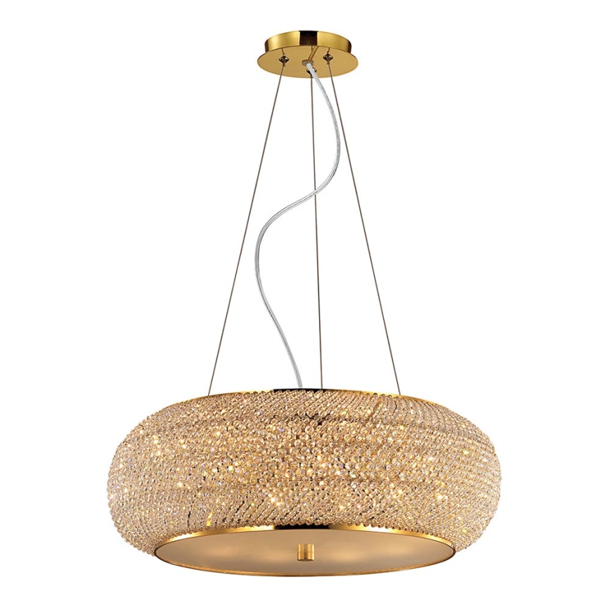 Ideal Lux - Kristāla lustra ar auklu PASHA 14xE14/40W/230V d. 65 cm zelta