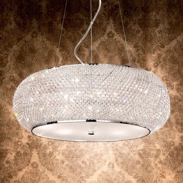 Ideal Lux - Kristāla lustra ar auklu PASHA 6xE14/40W/230V d. 40 cm spīdīgi hromēts