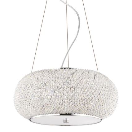 Ideal Lux - Kristāla lustra ar auklu PASHA 6xE14/40W/230V d. 40 cm spīdīgi hromēts