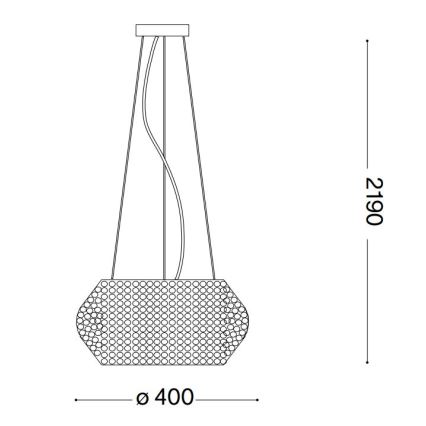 Ideal Lux - Kristāla lustra ar auklu PASHA 6xE14/40W/230V d. 40 cm spīdīgi hromēts