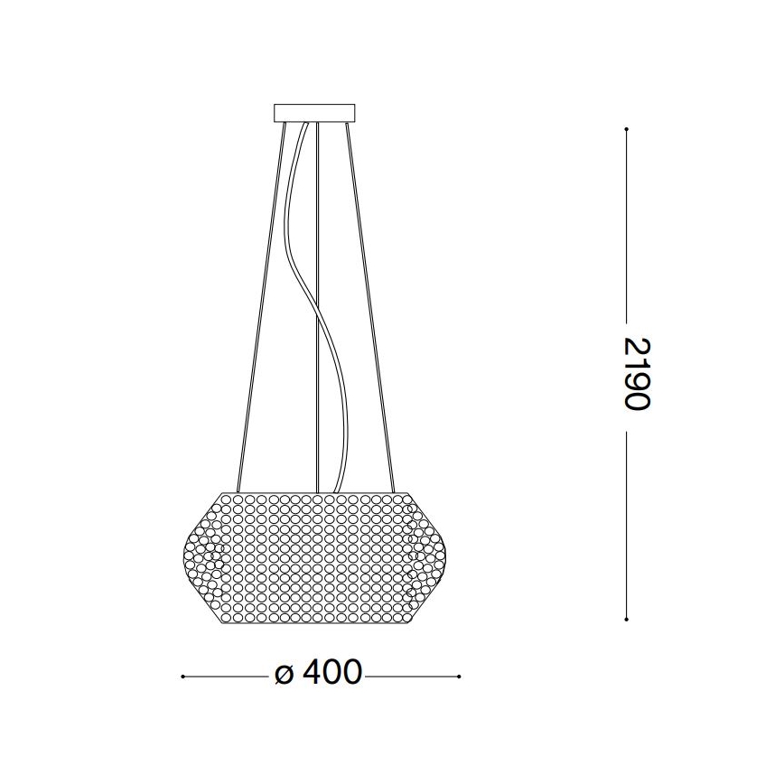 Ideal Lux - Kristāla lustra ar auklu PASHA 6xE14/40W/230V d. 40 cm spīdīgi hromēts