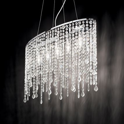 Ideal Lux - Kristāla lustra ar auklu RAIN 5xE14/40W/230V caurspīdīga
