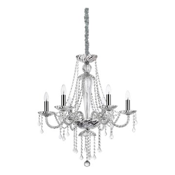 Ideal Lux - Kristāla lustra ar ķēdi AMADEUS 6xE14/40W/230V d. 67 cm caurspīdīga