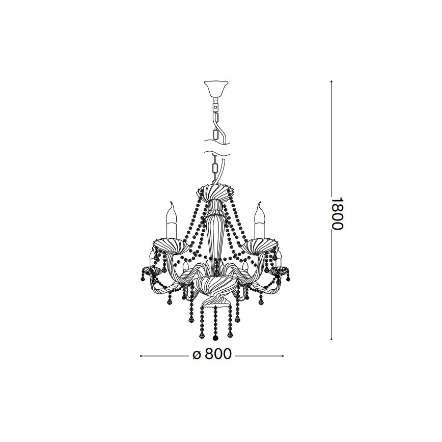 Ideal Lux - Kristāla lustra ar ķēdi AMADEUS 8xE14/40W/230V d. 80 cm caurspīdīga