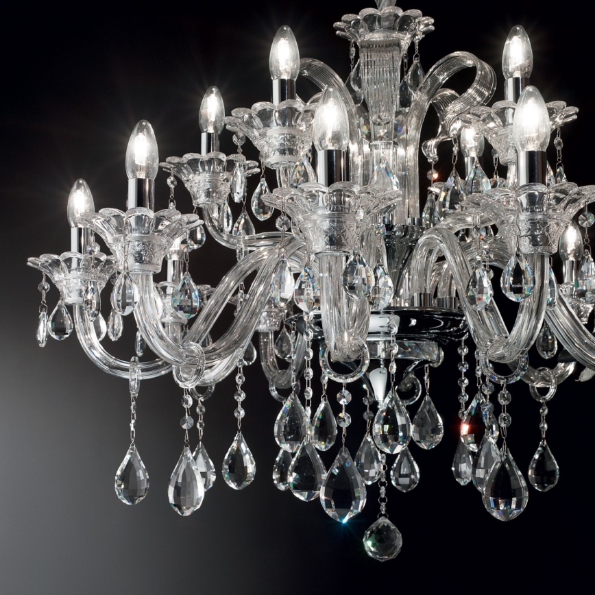 Ideal Lux - Kristāla lustra ar ķēdi COLOSSAL 15xE14/40W/230V d. 95 cm caurspīdīga/spīdīgi hromēts