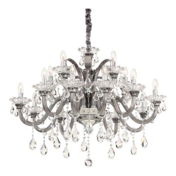Ideal Lux - Kristāla lustra ar ķēdi COLOSSAL 15xE14/40W/230V d. 95 cm pelēka/spīdīgi hromēts
