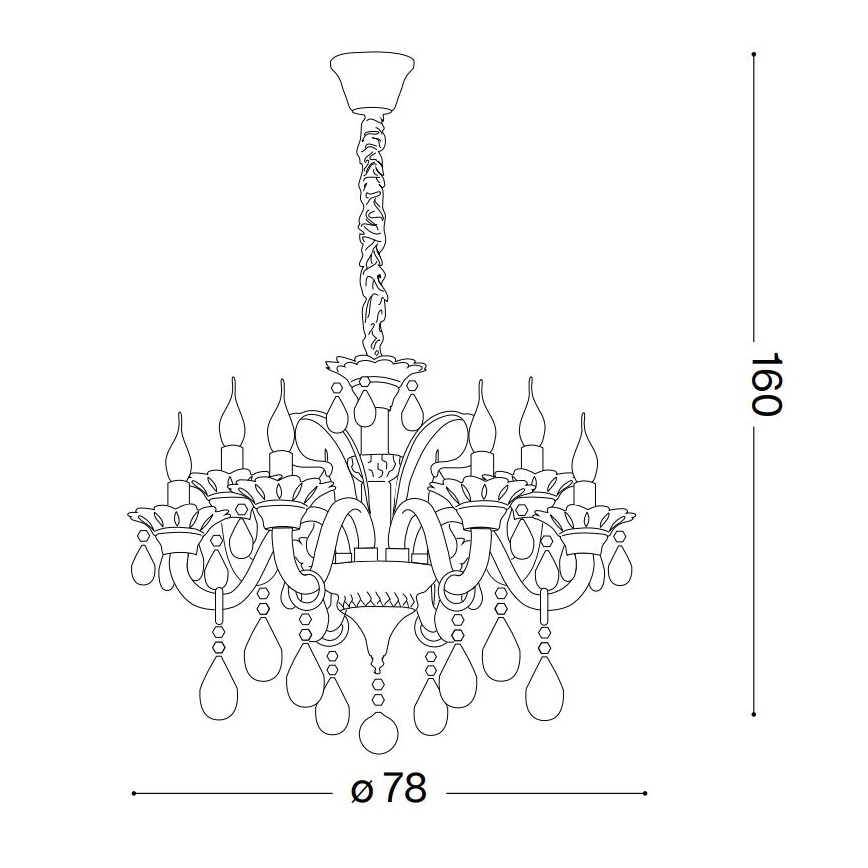 Ideal Lux - Kristāla lustra ar ķēdi COLOSSAL 8xE14/40W/230V d. 78 cm pelēka/spīdīgi hromēts