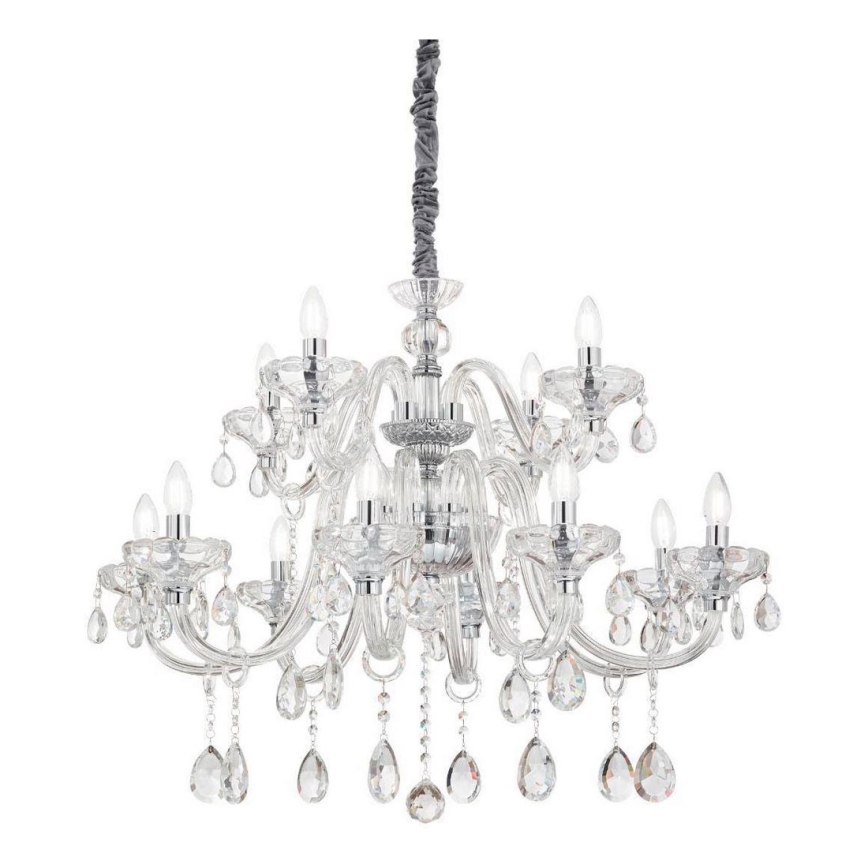 Ideal Lux - Kristāla lustra ar ķēdi CONTINENTAL 12xE14/40W/230V d. 86 cm caurspīdīga