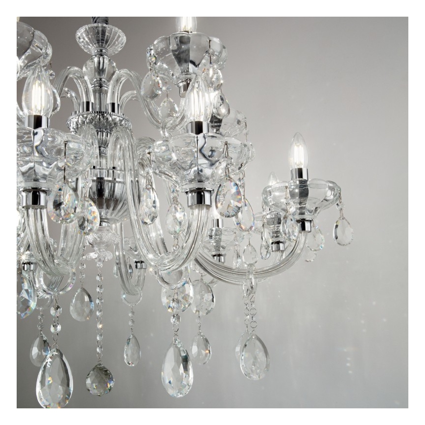 Ideal Lux - Kristāla lustra ar ķēdi CONTINENTAL 12xE14/40W/230V d. 86 cm caurspīdīga