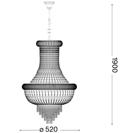 Ideal Lux - Kristāla lustra ar ķēdi DUBAI 10xE14/28W/230V d. 52 cm spīdīgi hromēts
