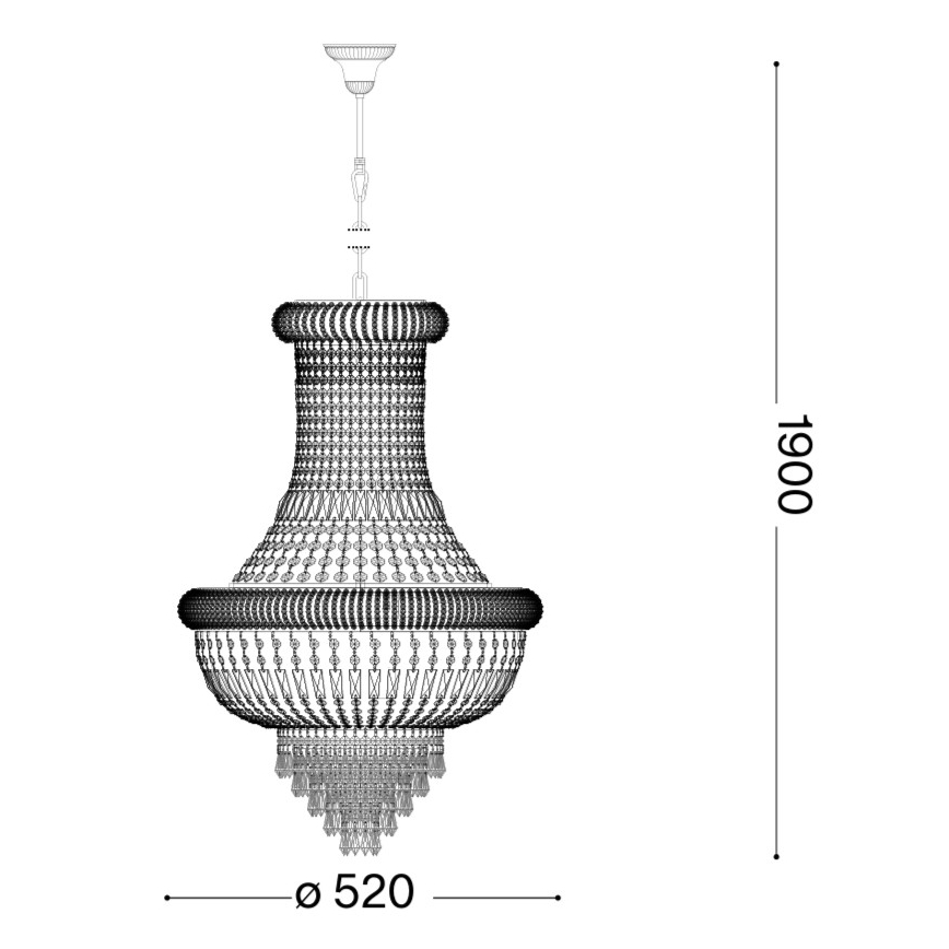Ideal Lux - Kristāla lustra ar ķēdi DUBAI 10xE14/28W/230V d. 52 cm spīdīgi hromēts