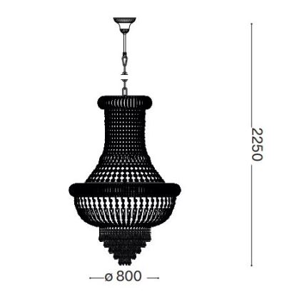 Ideal Lux - Kristāla lustra ar ķēdi DUBAI 24xE14/28W/230V d. 80 cm zelta