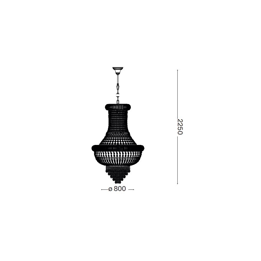 Ideal Lux - Kristāla lustra ar ķēdi DUBAI 24xE14/28W/230V d. 80 cm zelta