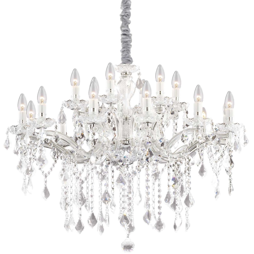 Ideal Lux - Kristāla lustra ar ķēdi FLORIAN 18xE14/40W/230V d. 86 cm caurspīdīga
