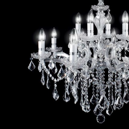 Ideal Lux - Kristāla lustra ar ķēdi FLORIAN 18xE14/40W/230V d. 86 cm caurspīdīga