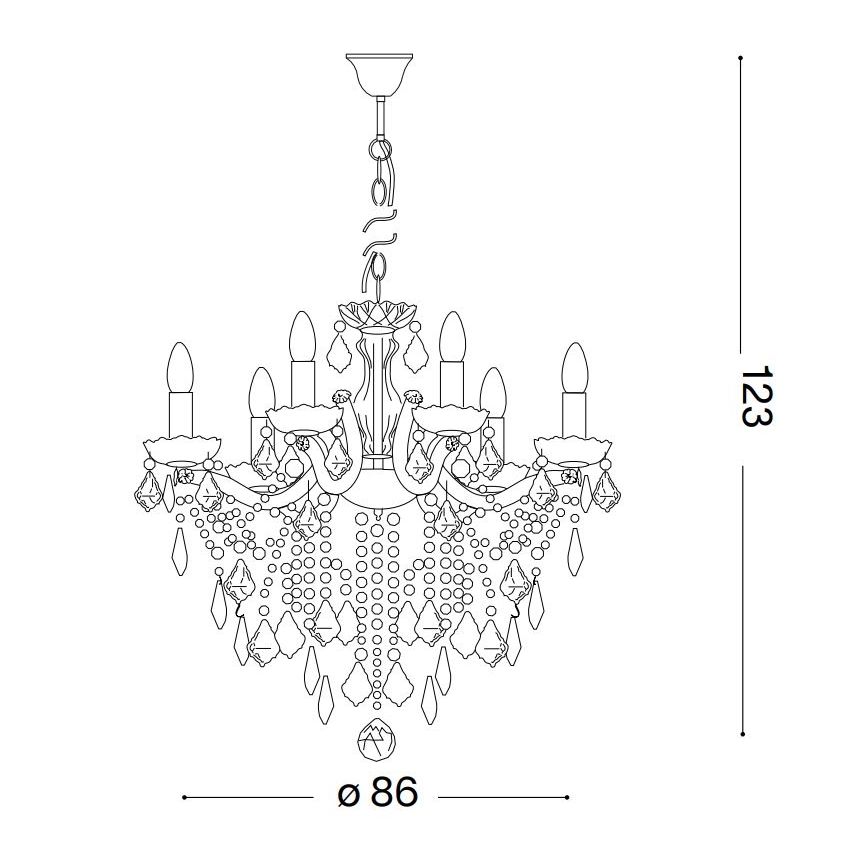 Ideal Lux - Kristāla lustra ar ķēdi FLORIAN 18xE14/40W/230V d. 86 cm caurspīdīga