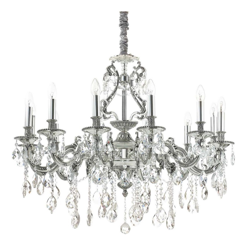 Ideal Lux - Kristāla lustra ar ķēdi GIOCONDA 12xE14/40W/230V d. 90 cm sudraba