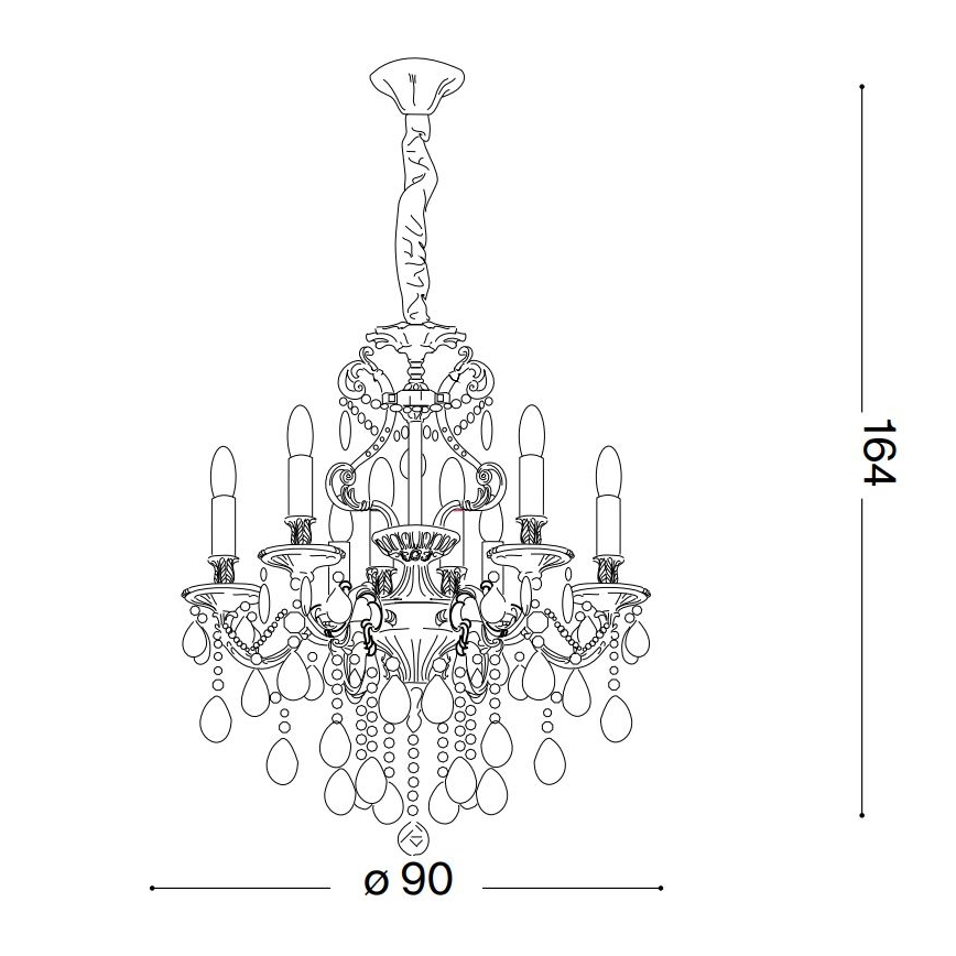 Ideal Lux - Kristāla lustra ar ķēdi GIOCONDA 12xE14/40W/230V d. 90 cm sudraba