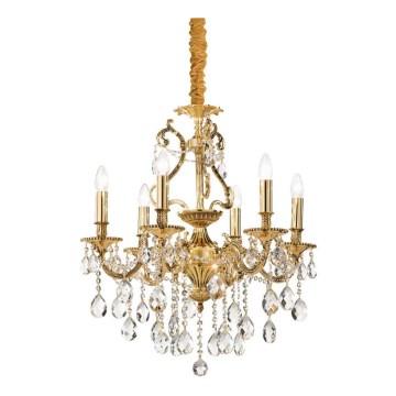 Ideal Lux - Kristāla lustra ar ķēdi GIOCONDA 6xE14/40W/230V d. 62 cm zelta