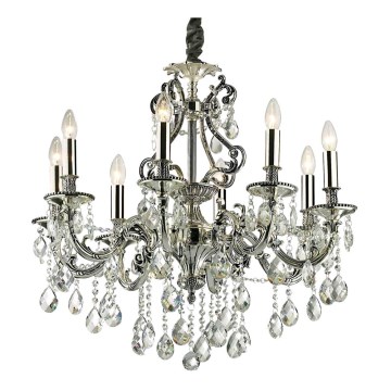 Ideal Lux - Kristāla lustra ar ķēdi GIOCONDA 8xE14/40W/230V d. 73 cm sudraba