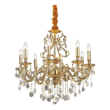 Ideal Lux - Kristāla lustra ar ķēdi GIOCONDA 8xE14/40W/230V d. 73 cm zelta