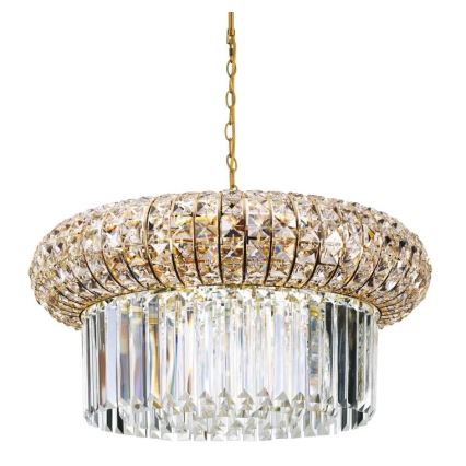 Ideal Lux - Kristāla lustra ar ķēdi NABUCCO 12xE14/40W/230V d. 60 cm zelta