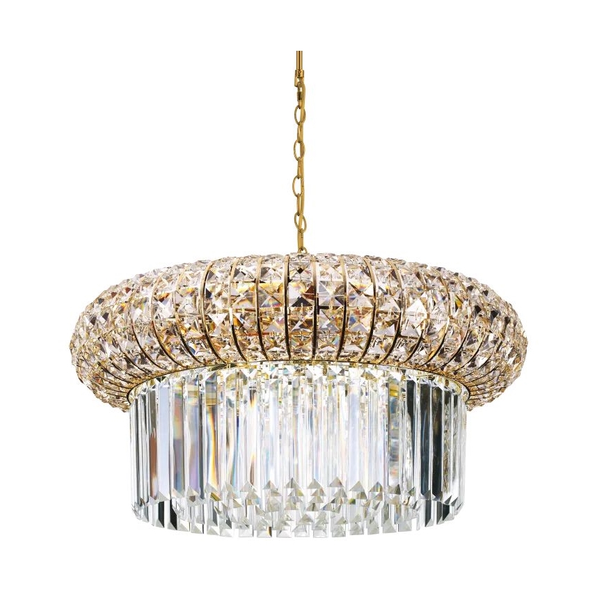Ideal Lux - Kristāla lustra ar ķēdi NABUCCO 12xE14/40W/230V d. 60 cm zelta